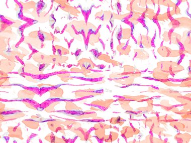 Afrika deseni. Çizgili, kusursuz desen. Pas turuncu geometrik hayvan dokusu. Zebra Deri İzi. Hayvan kamuflajı arka planı. Suluboya Kamuflaj Tasarımı. Soyut Safari Döşemesi.
