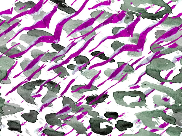 幾何学的な動物のテクスチャ ゼブラスキンプリント 動物の迷彩背景 アフリカのパターン 縞のシームレスなパターン 水彩迷彩デザイン 概要Safariタイル 陽子紫 — ストック写真