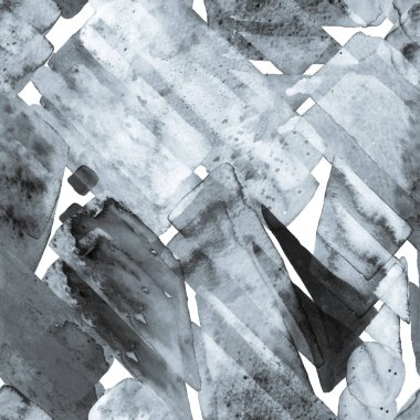 Suluboya Moda Sanatı. Afrika Geo Fırça darbesi. Bauhaus Kusursuz Düzen. Freehand Suluboya Hatları. 70 'lerin Renkli Kübizm İllüstrasyonu. Tek renkli ve gri tonlu organik arkaplan. Eğlence Geometrisi.