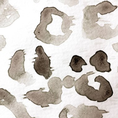 Spot Tile. Leopar derisi baskısı. Suluboya Kamuflaj Tasarımı. El çizimi Safari yüzeyi. Leopar soyut dokusu. Hayvan kamuflajı arka planı. Büyük Afrika Arkaplanı. Monokrom ve Gri Pul