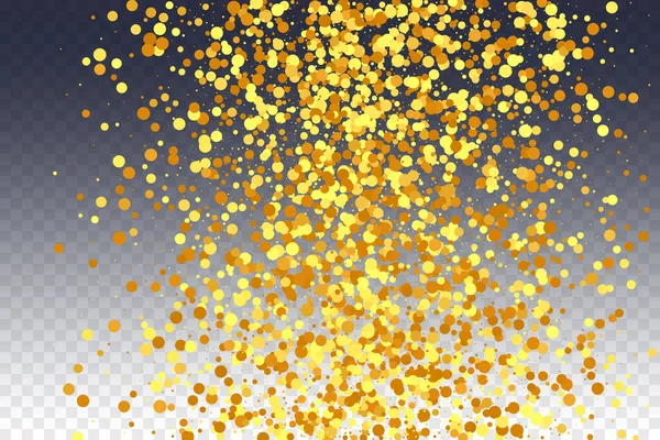 Gold Confetti Red Isolated Golden Dust Particles Vector Bokeh Abstract — Stock Vector