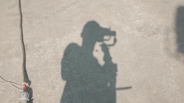 Conjunto de película de sombra de camarógrafo — Vídeos de Stock