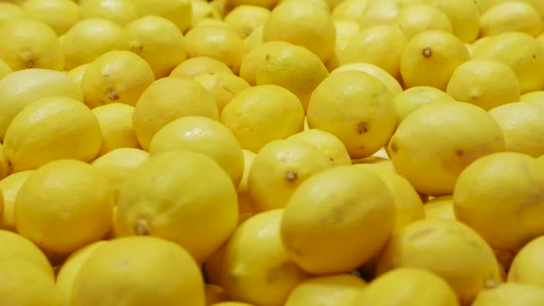 Свежие желтые лимоны — стоковое видео