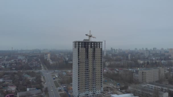 Dusk Construction Apartment Cityscape — Stock video