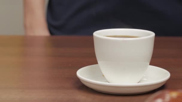 Filiżankę gorącej kawy — Wideo stockowe