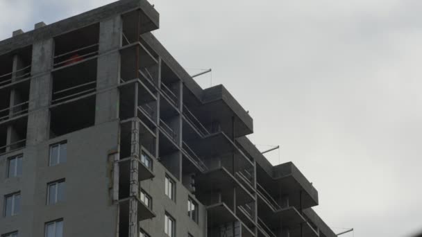 Construcción del edificio de apartamentos — Vídeos de Stock