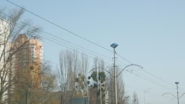 Tram Power Poles — Stock Video