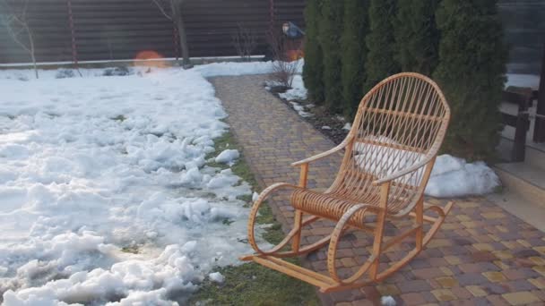 Rocking Chair Winter — Stockvideo