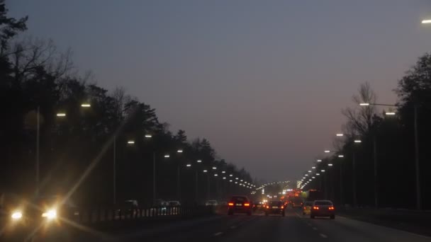 Iluminação rodoviária da cidade da noite — Vídeo de Stock