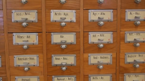 Alte Archivschränke in Großaufnahme — Stockvideo