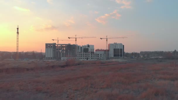 Aerial Construction Apartment Buildings — Stock video