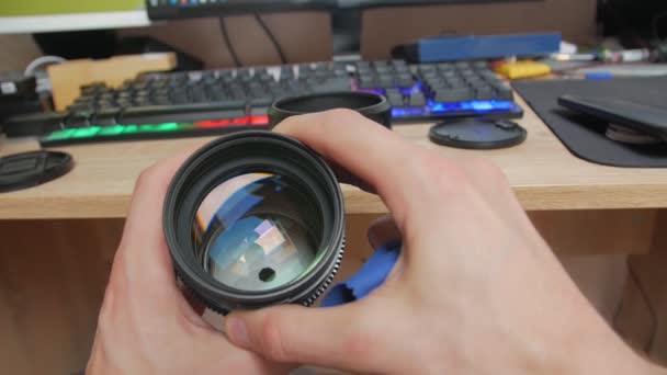 Abertura da lente da câmera — Vídeo de Stock