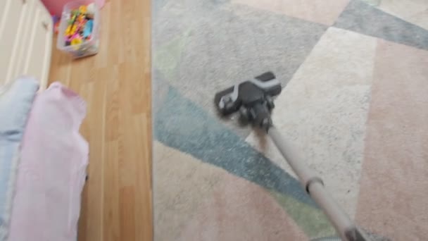 Man With Vacuum Cleaner — Stock Video