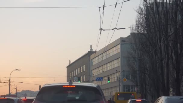 Trafik Işıkları Yol İşaretleri Sıkışmış — Stok video