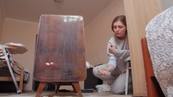 旧家具油漆 — 图库视频影像