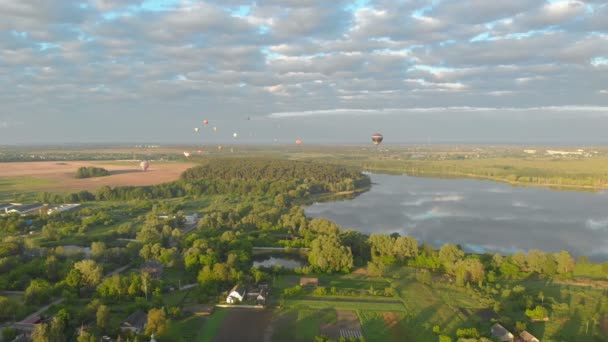 Sıcak Hava Balonları Uçuyor — Stok video