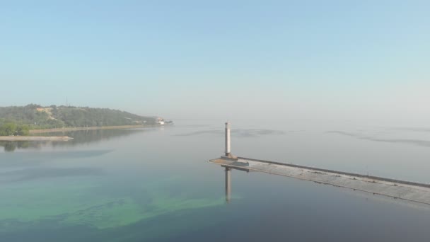 Pier Lighthouse Water — стоковое видео