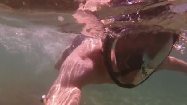 Immersioni subacquee nel mare — Video Stock