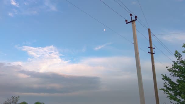 Dzień Chmury Księżyc — Wideo stockowe