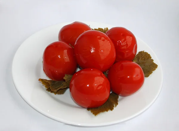 Ingemaakte rode tomaten — Stockfoto