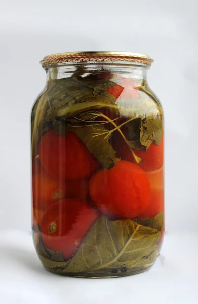 Konzervovaná rajčata červená — Stock fotografie