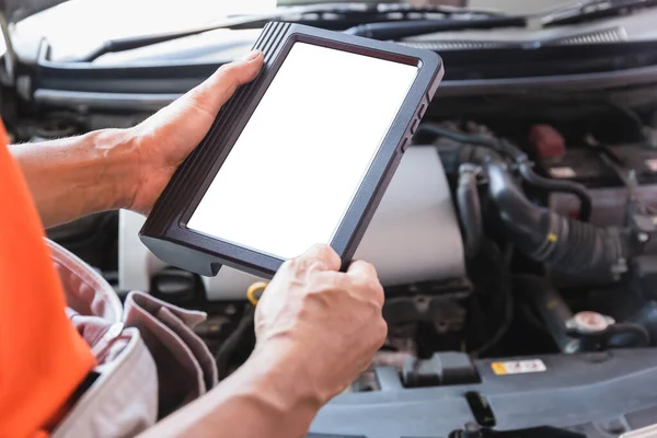 Auto Monteurs Onderzoeken Auto Tijdens Het Werken Auto Service Technicus — Stockfoto