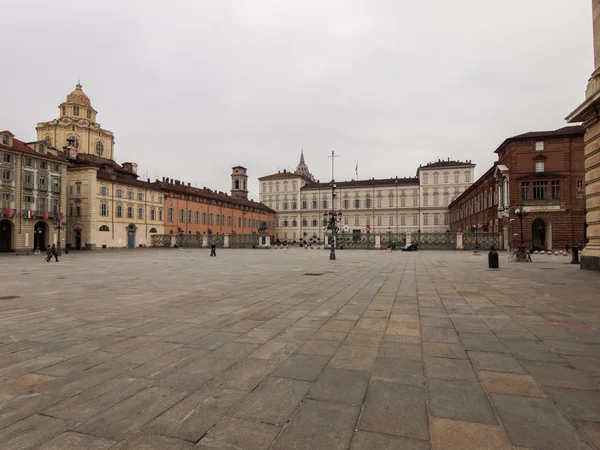 Widok na Piazza Castello, Turyn Piemont Włochy — Zdjęcie stockowe
