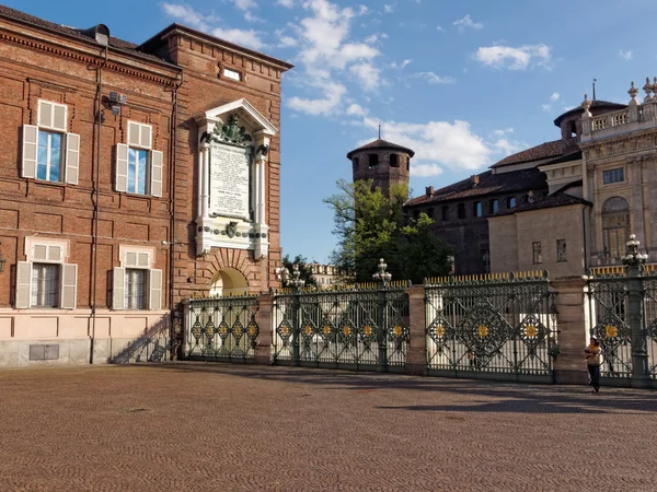 Piazza Castello Turin Piedmont İtalya görünümünü — Stok fotoğraf