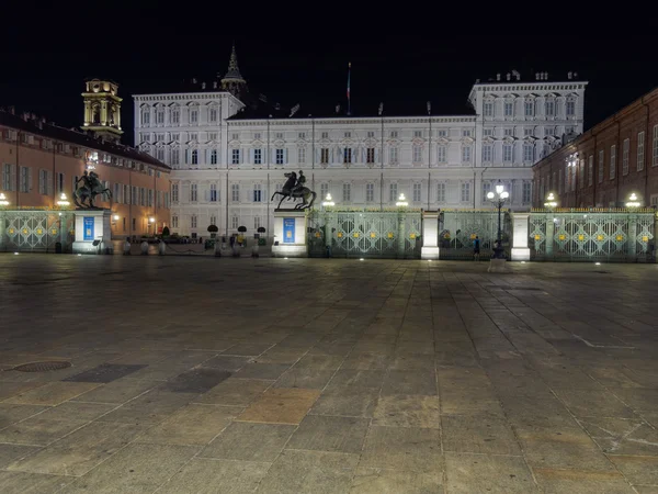 Piazza Castello Turin Piedmont İtalya Kraliyet Sarayı — Stok fotoğraf