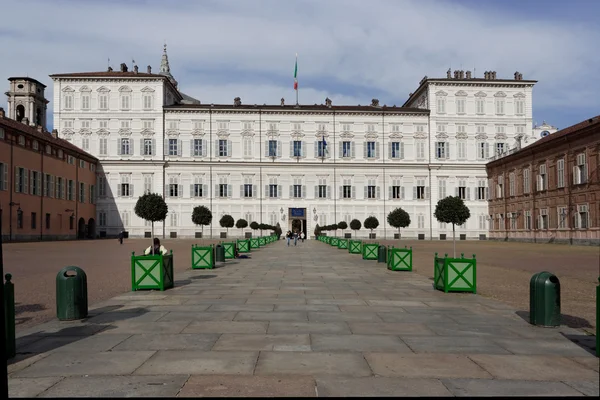 Königlicher palast in piazza castello turin piemont italien — Stockfoto