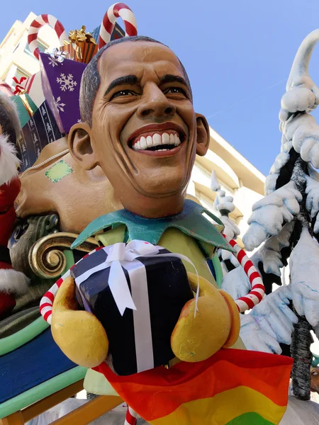 VIAREGGIO, ITALY - FEBRUARY 23:   allegorical mask of USA presid — Stock Photo, Image