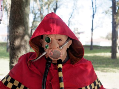 Lucca, İtalya - 11 Kasım: maskeleri çizgi kahramanlar Lucca 