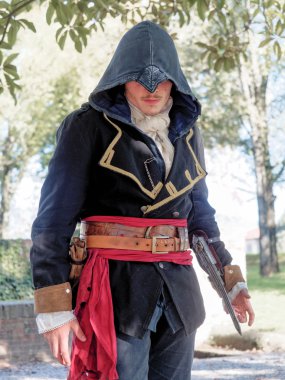 Lucca, İtalya - 11 Kasım: maskeleri çizgi kahramanlar Lucca 