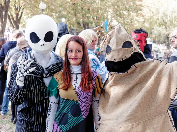 LUCCA, ITALY - November 11:   masks cartoon characters at Lucca — Stock Photo, Image