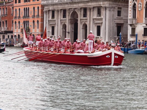 Venetië - 4 September: parade van historische boten gehouden September — Stockfoto