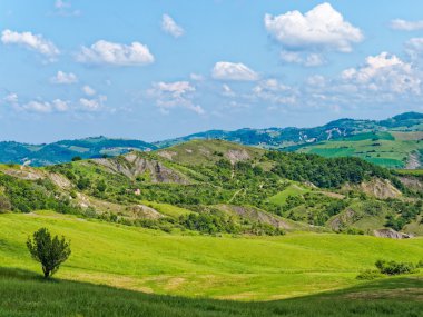 Panoramic views of the Tuscan-Emilian Apennines Italy clipart