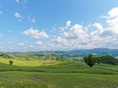 Panoramic views of the Tuscan-Emilian Apennines Italy clipart
