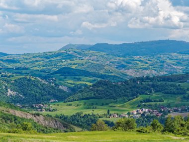 Panoramic views of the Tuscan-Emilian Apennines Italy clipart