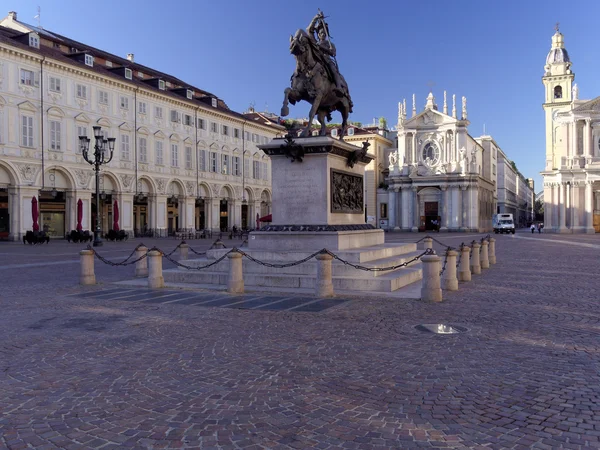 Piazza San Carlo Turin Italy — Stock Photo, Image