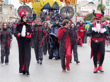 Viareggio, İtalya - 7 Şubat: Viareggio, alegorik float