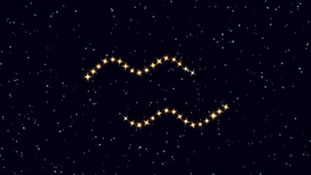 Signo do tema da astrologia Zodiac. Assine Zodiak Aquarius. Imagens de fundo de vídeo astrologia agradável assinar Aquarius para introdução e vídeo de estoque de imagens de título. Aquarius sinal Zodiak vídeo screensavers fundo . — Vídeo de Stock