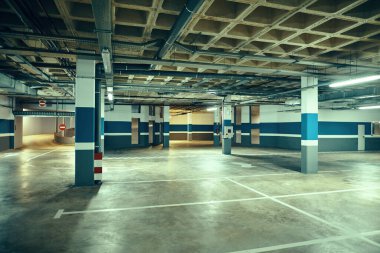 Underground parking. Empty garage