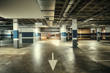 Underground parking. Empty garage
