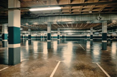Underground parking. Empty garage