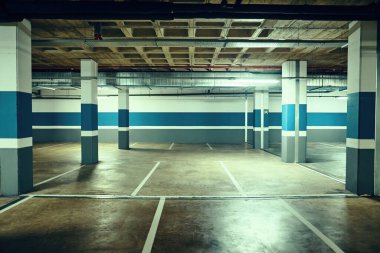 Underground parking. Empty garage