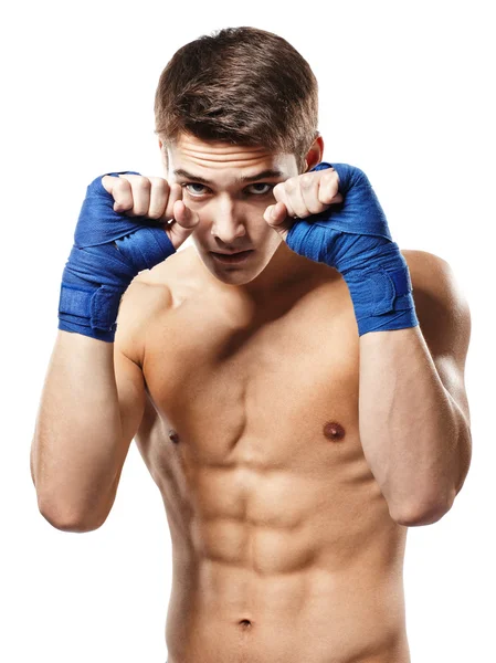 英俊的拳击手战斗机 — 图库照片