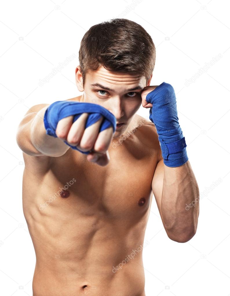 Handsome boxer fighter — Stock Photo © Gladkov #52879225