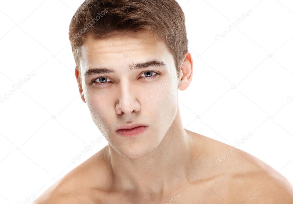 Young Mans Face Stock Photo - Download Image Now - Serious, Men, Human Face  - iStock