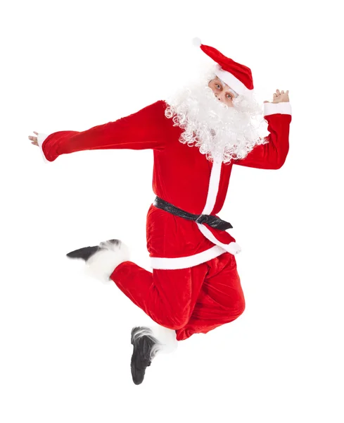 Santa claus hoppning Royaltyfria Stockfoton