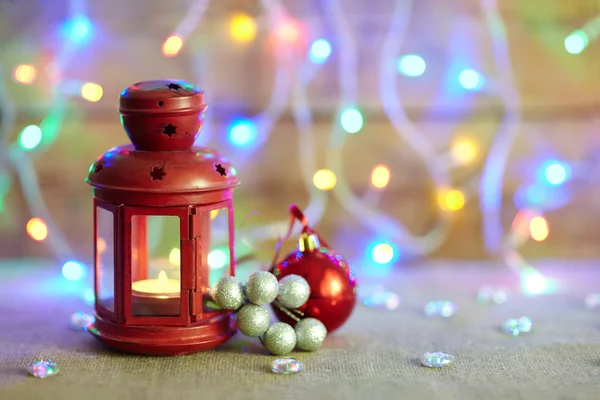 Christmas decoration on lights — Stock Photo, Image